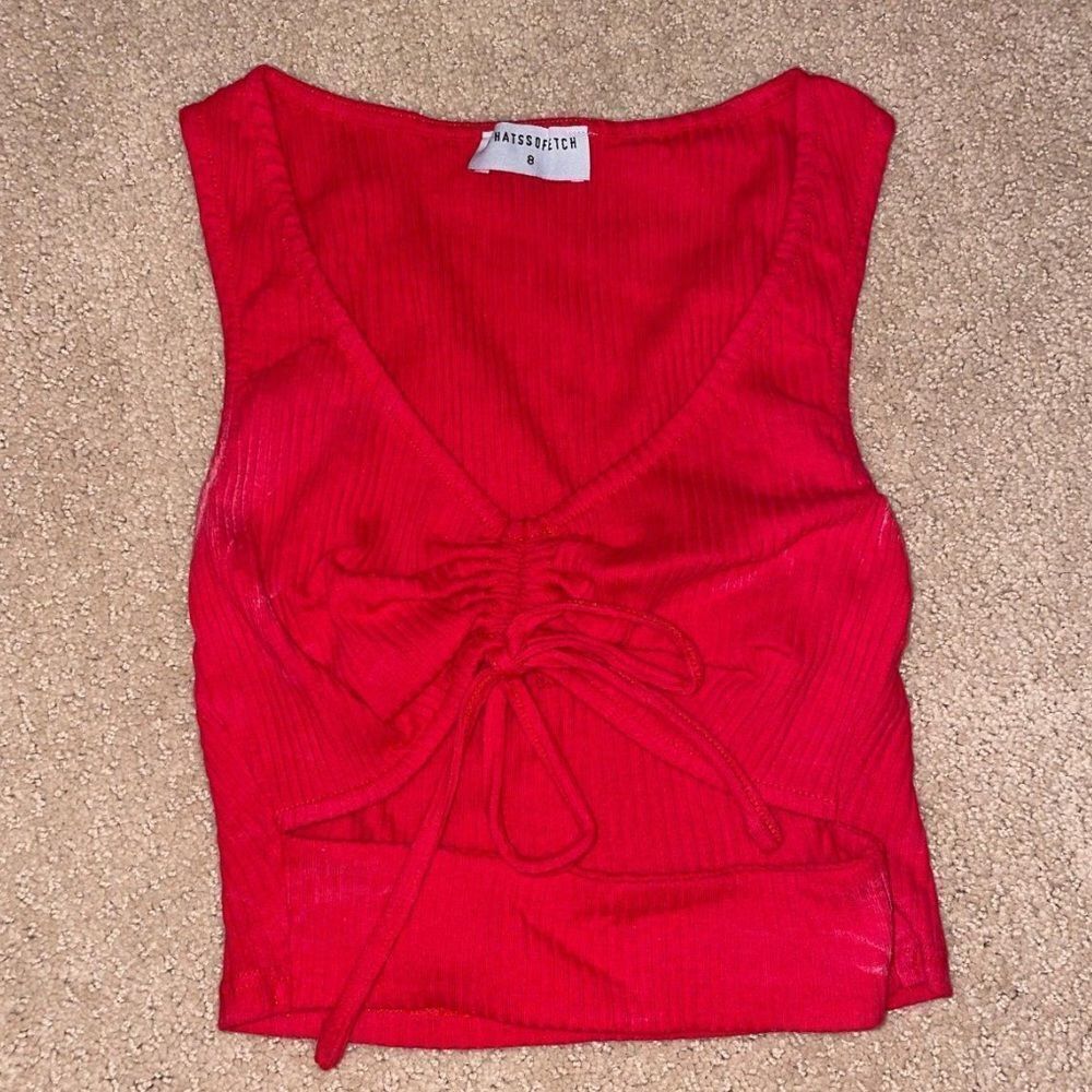 Thatsofetch Red Cutout Going Out Top - Picture 3 of 4
